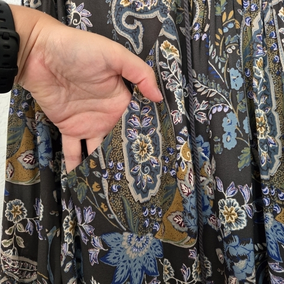 Free People S Rain or Shine Gray Print Mini Dress - Picture 4 of 9